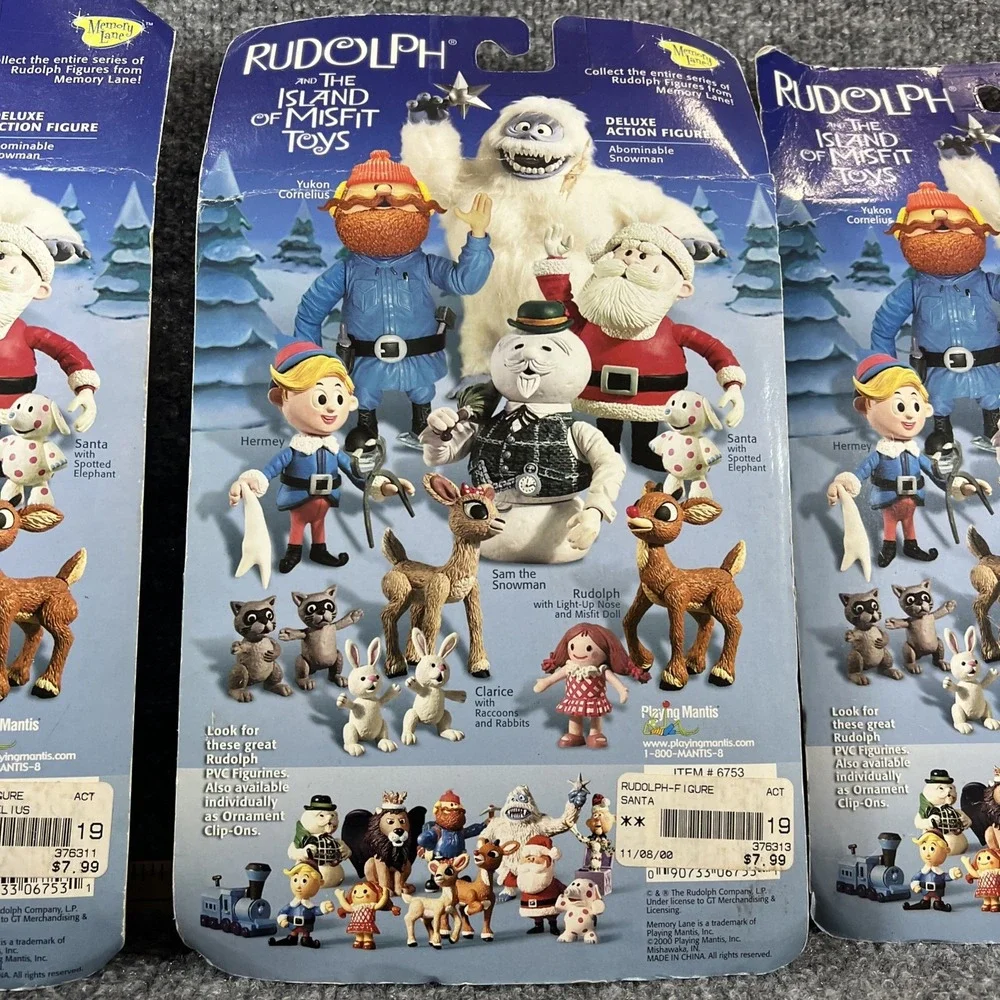 Vintage 2000 Playing Mantis Rudolph Island of Misfit Toys Figure Lot of 3 NIB